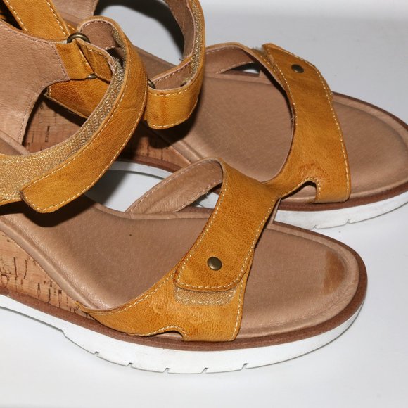 SOFFT CYNDY LEMON wedge strappy shoes sandals size 10M - Picture 9 of 11